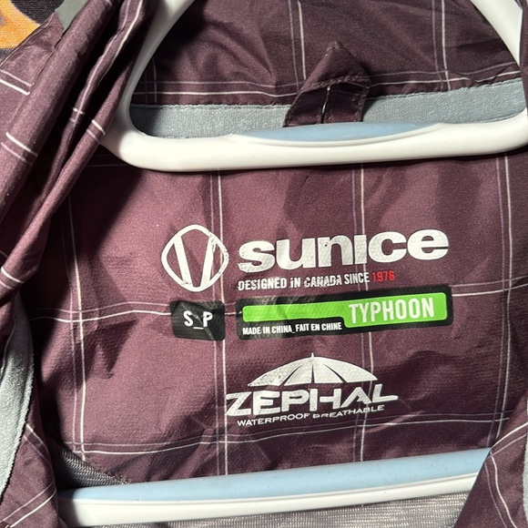 Sunice  Men’s Typhoon Zephal Golf Rain JacketFull Zip Brown Check Windbreaker Sm - Picture 2 of 7